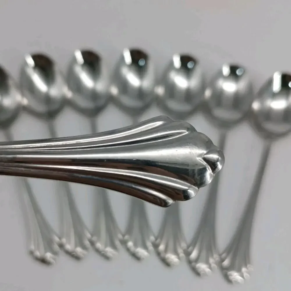 8X Tbsp Oneida Bancroft Table Spoons Glossy Stainless Steel Flatware